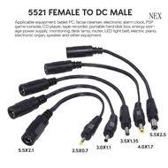NEX Compact Charging Cable 5521 Female to Male Power Connector Cable for Electronics