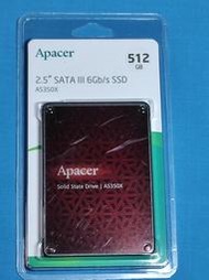 Apacer 宇瞻 AS350X SATA3 2.5吋  512GB固態/SSD硬碟  全新未拆