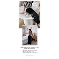 Qnigirls [155Line] Petite Summer Cotton 2 Curved Wide Pants