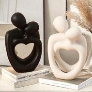 1PC Love Of Kiss Statue, Resin Hugging Couple Decor Ornament, Romantic Gift Meaningful Sculpture For