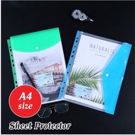 A4 11 Holes PP Sheet Protector Button Bag | File Holder | Document Holder | Pocket File with 11 Hole
