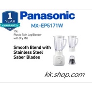 Panasonic Blender (with Dry Mill) MX-EP5171W Twin Jug(Color: White)