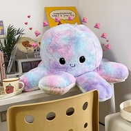 Octopus toys Double-sided Tiktok Reversible Color Flip Stuffed Octopus and Doll Soft Squishy Toys Girls sleeping pillow