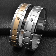 Solid Stainless Steel Watch Chain Men's Substitute Rolex Log Type Oyster Style Permanent Series Watch Strap Steel Band 20mm