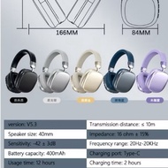 king WH35 Silver Bluetooth Headphone Earphone Wireless HiFi With Mic Gaming/Music Foldable Over Ear 