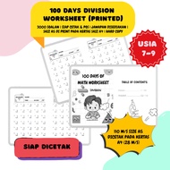 PRINTED WORKSHEET [DIVISION] | For Kids Aged 7 to 9 | Hard Copy Worksheet |Mathematics Exercises