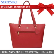 Coach Handbag In Gift Box Crossgrain Leather Gallery Tote Red Apple # 79608