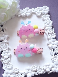 手繪 小怪獸髮夾 熱縮片滴膠 Handmde UV Resin Hair Clip