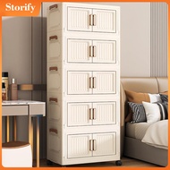 Almari Baju Plastik Kukuh Double Door Storage Cabinet Stackable, Foldable and Multipurpose Organizer