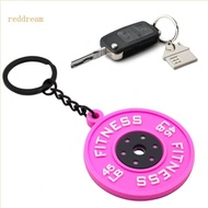 REDD Rubber Fitness Keychain Weightlifting Theme 45lb Engraved Plate Keyring Lightweigh Barbell Plat