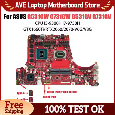 For ASUS ROG Strix SCAR III G531 G531GU G531GV G731GW G731GV G731GU G531GW Laptop Motherboard S5D S7