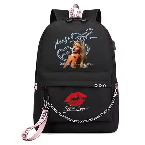 Sabrina Carpenter Backpack Women Girls Fashion Please Please Please Shoulder Backpacks for Fans Gift