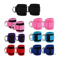 fol 1Pair Double D Rings Ankle Cuffs Gym Fitness Ankle Strap for Fitness Gym