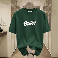 W501 - Distro T-Shirt with White Stwd Motif, Cotton 24s, Trendy Short Sleeve Shirt for Men