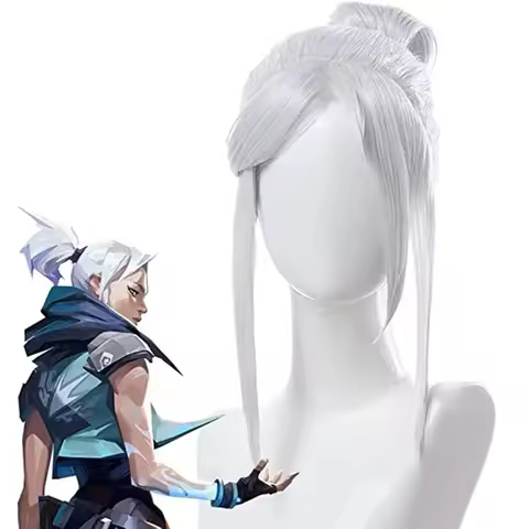 Halloween Cosplay Game Anime Valorant Jett Silvery White Hair Costumes Props Dress Up Party Carnival