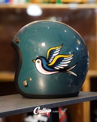 One off系列  青鳥圖樣 老美式彩繪帽設計 3/4半罩安全帽