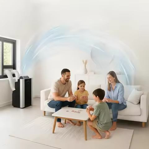 Portable Air Conditioner 14000 BTU Dual Hose AC Unit for Room Dehumidifier Fan Cooler with Window Ki