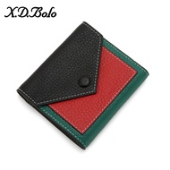 Korean Womens Wallet Short New Wallet Buckle Multi-Card Leather Small Wallet Womens Coin Purse