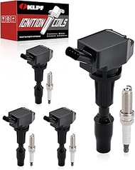 OKLPF Ignition Coil Pack UF764 and Iridium Spark Plug 93175 of 4 Compatible with Genesis G80 G90 V8 