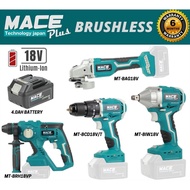 Cordless Brushless MACE MT-BIW18V / MT-BCD18V/T / MT-BRH18VP / T-BAG18V / 4.0AH Battery / 18V Charge