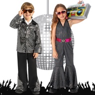 Children's disco Dance Costume Boys Girls Halloween cos Costume 80s Retro disco Stage Performance Co
