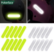 POKERFACE 10Pcs Reflective Motorcycle Helmet Warning Stickers for Night Safety Driving Accessories F