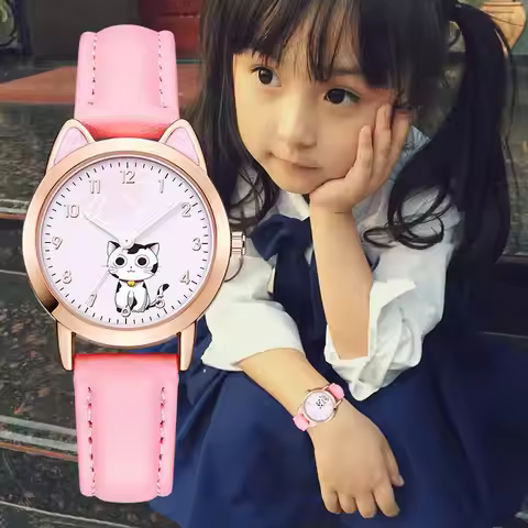 UTHAI BK44 Fashion Children's Pointer Quartz Watch for Girls Waterproof Night Light 5-15 Year Old El