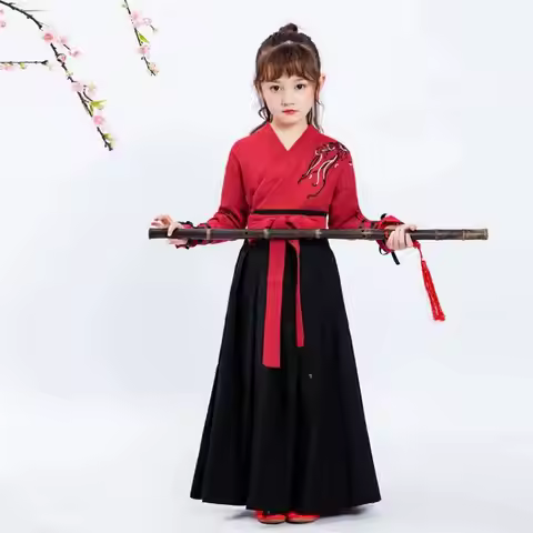 Traditional Cosutume Kids Japanese Style Kimono Baby Girl Boy Yukata Samurai Costume Embroidery Cran