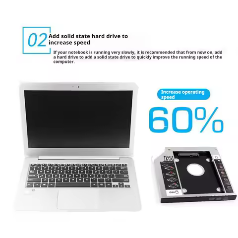 MSATA NGFF B/M-key SSD to Slimline SATA 13Pin Caddy Case for 9.5mm Universal Laptop CD / DVD-ROM Opt