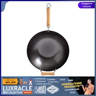 [sgstock] Joyce Chen Classic Series Carbon-Steel Nonstick Wok Set 23-1/5 in L x 14 in W x 5-3/5 in H, Black, 14-Inch, J2