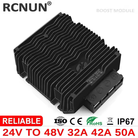RCNUN High Power 24V to 48V 32A 42A 50A Step Up DC DC Converter Regulator 24 Volt to 48 Volt 2400W B