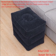 Inflatable foot pillow can be deflated with 3 layer travel footrests, 40 cm high, polyester and PVC 