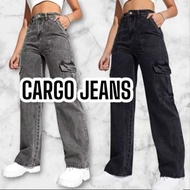 Cargo Jeans [High Waist] Straight Cut/Long Palazzo Kain Denim Pants [24-38] Loose Fit Jeans Kasual P