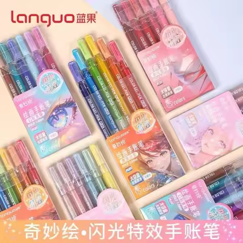 99/4 Colors Glitter Effects Large Capacity Gel Pen 1.0mm/0.5mm Students Writing Pen Painting Drawing