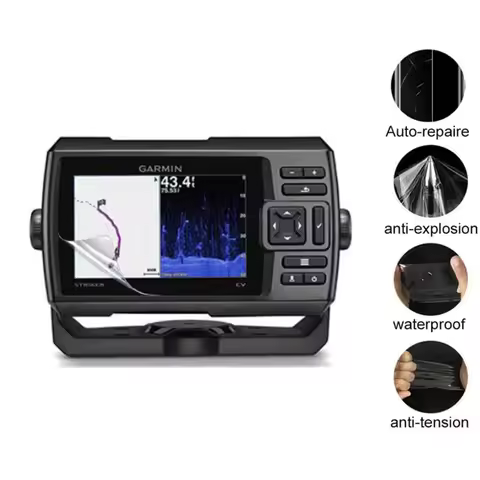 2 x PET Clear Screen Protector Cover Protective Film Guard For Garmin Striker Plus 5 5cv 5dv Fishfin