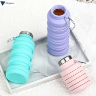 HCYEOU Collapsible Water Bottle, 17oz Silicone Foldable Water Bottle, Portable Leakproof BPA Free Wi