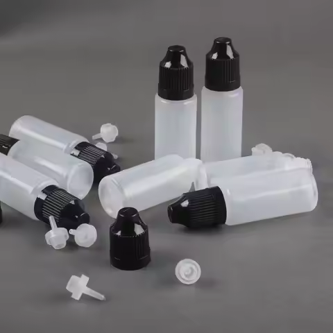 10Pcs LDPE 15ml Thin Tip Dropper Bottles, Small Empty Squeeze Dropper Bottles - Solvents, Essential 