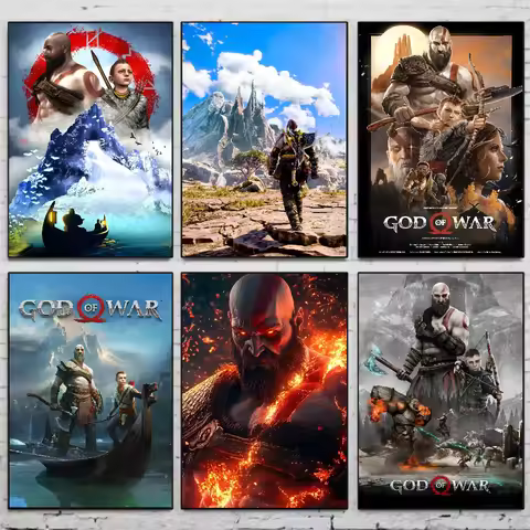 Game God of War Ragnarok Poster HD art sticky wall waterproof home living room bedroom bar aesthetic