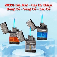 BẬT LỬA ZIPPO LỬA KHÈ - GAS LỘ THIÊN (ĐỒNG CỔ VÀNG CỔ BẠC CỔ) - (XÀI GAS)