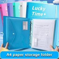Long Binder Pocket Set 11Hole Clear Envelope File Orgenizer Loose Leaf File Bag with Card Slot A4 Bi