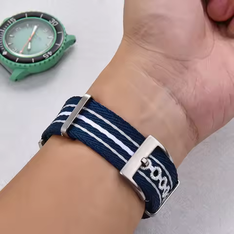 Luminous Nylon Canvas Strap 20mm 22mm Soft Military Nylon Bracelet for Omega One Piece Glow Band For