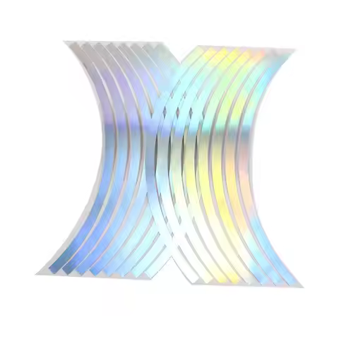 10/12/14/18 inches 16 Stripes PVC Laser Wheel Rim Tape Motorcycle Reflective Stripes Wheel Sticker R
