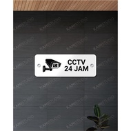 CCTV WRITING 24 HOURS 22X8 CM GLASS BOLT/ SIGN CCTV GLASS BOLT 24 HOURS WALL STICKER/ CCTV GLASS BOL