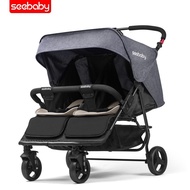 St. Debe seebaby Twins Baby Stroller Sitting and Lying Folding Double Two-Child Artifact Baby Children Double TrolleyT22