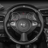 Nissan Breathable Carbon Fiber Car Steering Wheel Cover for March Juke Terrano GTR Livina Skyline