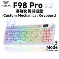AULA F98 Pro V3 Custom Mechanical Keyboard Full Hot-Swap Intelligent Screen RGB Backlit Transparent