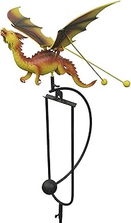 Red Carpet Studios Outdoor Sculpture - Balancing Kinetic Garden Stake Rocker, 50.25" Tall, Yellow Dr