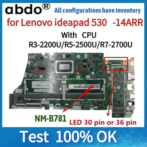 For Lenovo Yoga 530-14ARR 530S-14ARR FLEX 6-14ARR Laptop Motherboard.NM-B781 Motherboard.W/AMD R3-22
