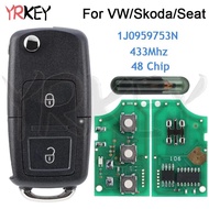 Car Flip Key Fob for VW VOLKSWAGEN Bora Golf MK4 Beetle SKODA Octavia SEAT Toledo 1J0959753N HU66 ID