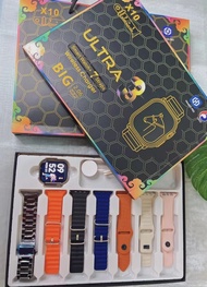 7 + 1 สมาร์ทนาฬิกา X10 Ultra 3 กีฬานาฬิกาสําหรับผู้ชายผู้หญิงโทรศัพท์บลูทูธ SmartWatch DIY นาฬิกาใบห
